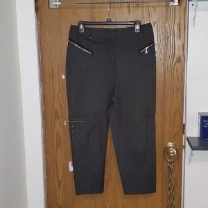 Gray Pinstripe Zipper Dress Pants NWOT